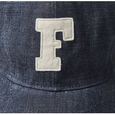 画像2: FULLCOUNT 6Panel Denim Baseball Cap 'F' Patch / Indigo Blue