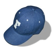 FULLCOUNT 6013 6Panel Denim Baseball Cap 'F' Patch / Indigo Blue