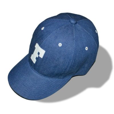 画像1: FULLCOUNT 6013 6Panel Denim Baseball Cap 'F' Patch / Indigo Blue