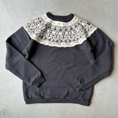 画像1: FULLCOUNT Tribal Pattern Sweatshirts / Black