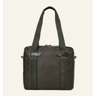 画像2: FILSON Tin Cloth Zipper Tote Bag / Dark Green