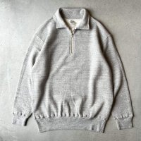 Dubble Works Loop Wheel Half Zip Collared Sweat Shirts/ Heather Grey