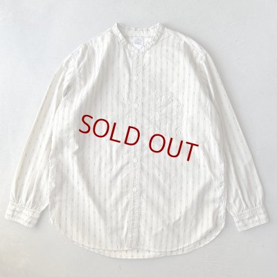画像1: Post O'Alls Band Collar Shirt MV / Stripe Shirting Natural