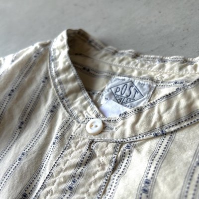 画像3: Post O'Alls Band Collar Shirt MV / Stripe Shirting Natural