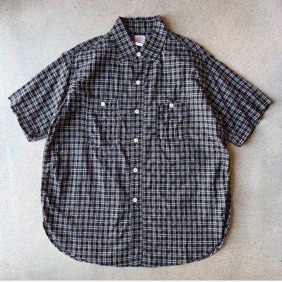 画像1: Post O'Alls #1206 No.6 Shirt S/S : Seersucker Navy Plaid