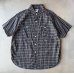 画像1: Post O'Alls #1206 No.6 Shirt S/S : Seersucker Navy Plaid (1)