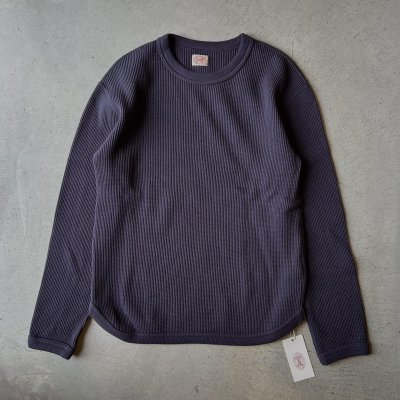 画像1: FULLCOUNT  Heavyweight Waffle Longsleeve T Shirt / Navy