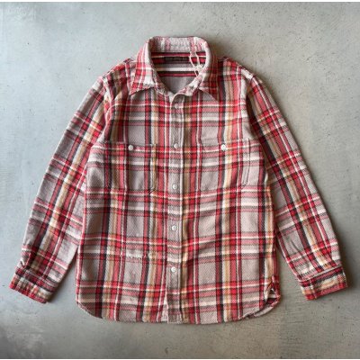 画像1: FULLCOUNT Flannel Work Shirt Fade＆Damage
