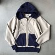 画像1: Stevenson Attached Hooded Zip-Up Parka / Oatmeal×Navy (1)