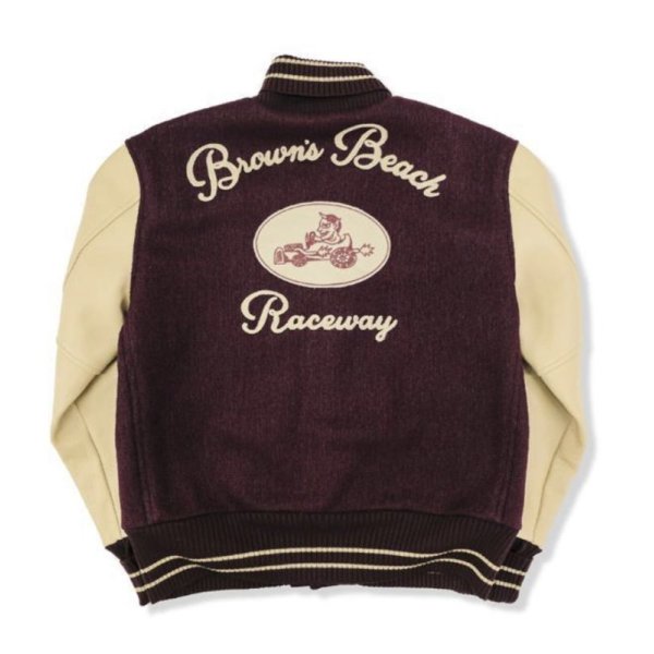 画像2: Brown’ s Beach Varsity Jacket (30th Anniversary Item) / Brgundy (2)