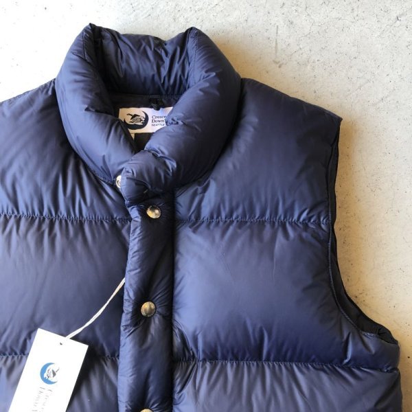 画像2: Crescent Down Works - Italian Vest Streakfree  / Navy×navy (2)