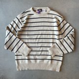 画像: BRIMWICK Striped Crew Cotton Knit  / Natural×Navy