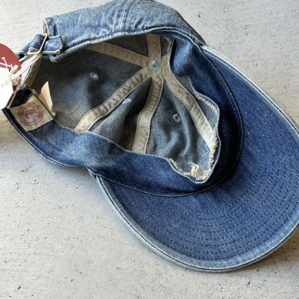 画像3: FULLCOUNT 6843HW 6Panel Denim Baseball Cap 'F' Patch / Vintage Blue (3)