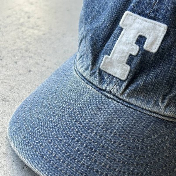 画像4: FULLCOUNT 6843HW 6Panel Denim Baseball Cap 'F' Patch / Vintage Blue (4)