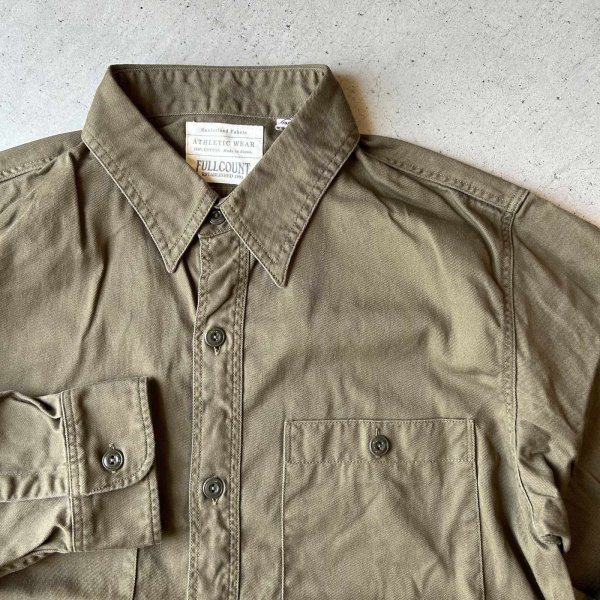 画像2: FULLCOUNT  Twill Work Shirt (24AW)/ O.D (2)