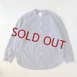 画像: Post O'Alls Band Collar Shirt MV / Stripe Shirting Indigo