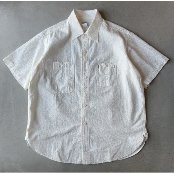 画像1: Post O'Alls #1206 No.6 Shirt S/S : Seersucker White (1)