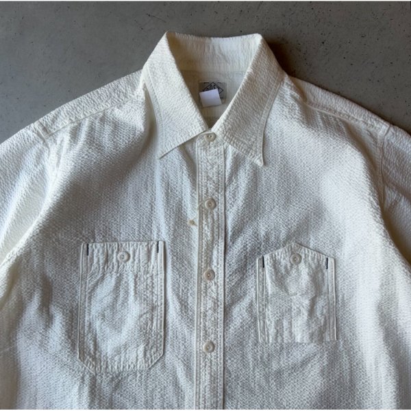 画像2: Post O'Alls #1206 No.6 Shirt S/S : Seersucker White (2)