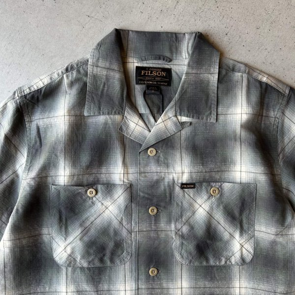 画像2: FILSON GREENWOOD SHORT SLEEVE CAMP SHIRT  /  Olive / Beige Ombre (2)