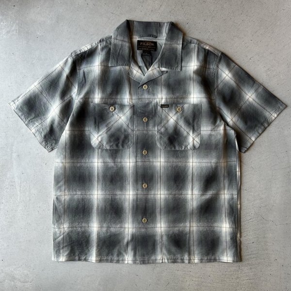 画像1: FILSON GREENWOOD SHORT SLEEVE CAMP SHIRT  /  Olive / Beige Ombre (1)