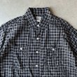 画像2: Post O'Alls #1206 No.6 Shirt S/S : Seersucker Navy Plaid (2)