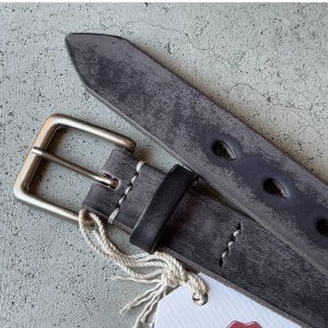 画像: FULLCOUNT Wild Leather Narrow Belt / Black