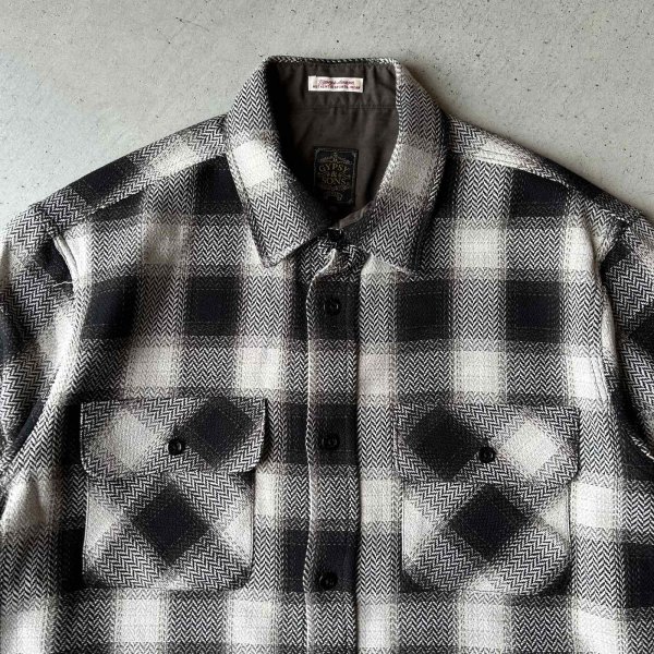 画像2: GYPSY&SONS OMBRE CHECK SHIRTS / OFF・BLACK (2)